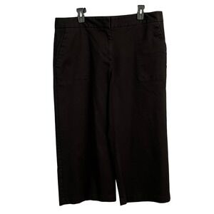 MARIO SERRANI Womens Black Cropped Capri Pants Size 16 Cotton Blend